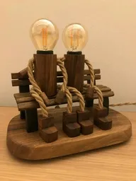 Wooden Coupul Lamp